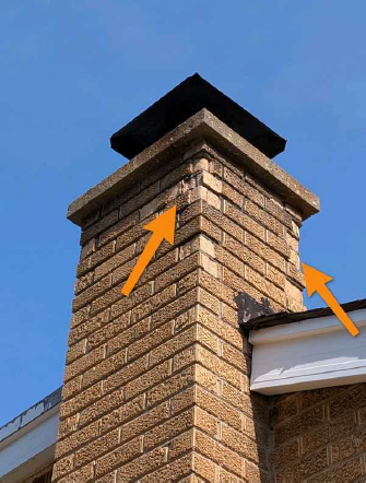 Naperville area chimney repair for cracked and deteriorating chimney bricks by Adv Masonry