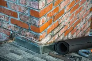 Chimney flashing repair by ADV Masonry, preventing leaks, chimney repair in Naperville.